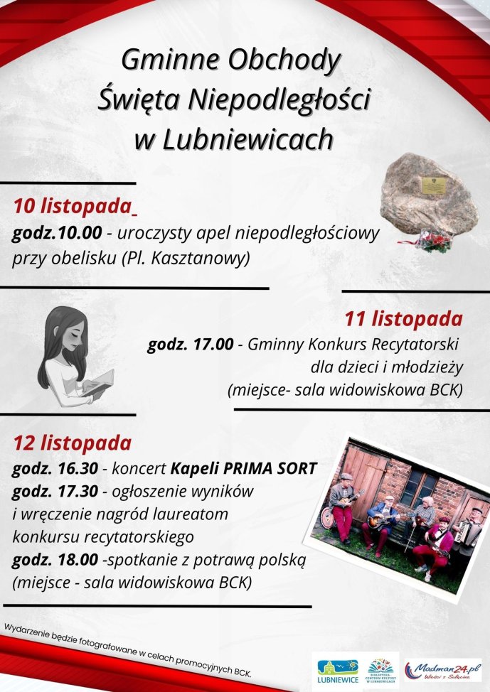 Zapraszamy na obchody Święta Niepodległości 11 Listopada