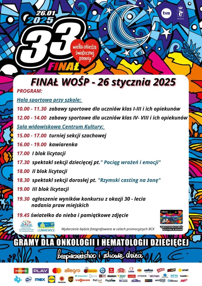 33 finał WOŚP - 26 stycznia 2025